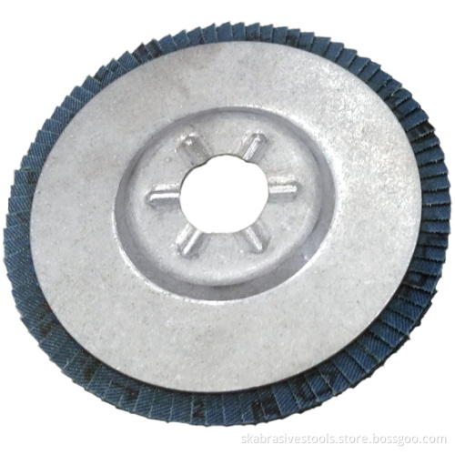 Flap disc with aluminium backing